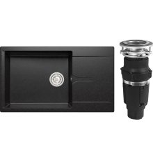 Комплект Мойка Polygran Gals 862 черная + Измельчитель Bone Crusher BC 610-AS
