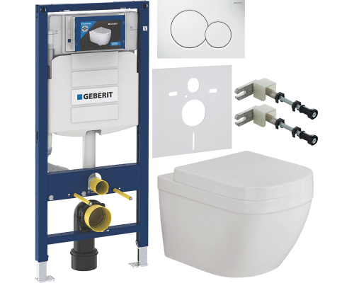 Комплект Унитаз подвесной Grohe Euro Ceramic 3932800H + Крышка 39330001 с микролифтом + Инсталляция Geberit Duofix UP 320 111.300.00.5 + Кнопка Sigma 01 115.770.11.5 белая + Крепления 111.815.00.1 к стене + Шумоизоляция 156.050.00.1
