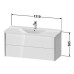 Duravit XViu Тумба подвесная 121x46.9x56.5см, с раковиной, 2 ящика, цвет: белый глянцевый/champagne matt. 2332120000,  XV41180B122