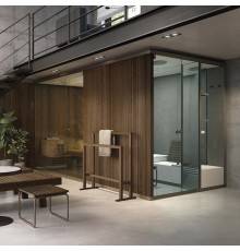 Effegibi BodyLove SH Side СаунаХаммам 365x202x220см, угловая DX, цвет: термообработанная древесина/трубчатое стекло. BL 45 24 0001