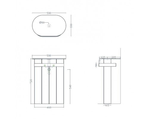 Artceram Church Тумба с раковиной 71х53х34см., напольная, цвет: белый матовый. BRL003 05 00,  ACA086 05