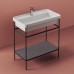 Artceram FUORI SCALA Металическая структура 40x57хh83см с раковиной на 1 отв. напольная, цвет белый, структура цвет: черный матовый. ACA056 17, TFL034 01 00