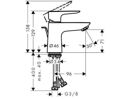 Hansgrohe Talis E, Смеситель для раковины, С донным клапаном, Цвет: хром. 71700000 Hansgrohe Talis E, Смеситель для раковины, С донным клапаном, Цвет: хром. 71700000