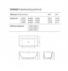 Dea Design Modern Ванна 180x80xh56см, отдельностоящая, цвет: graphite. DD8665 1800 5