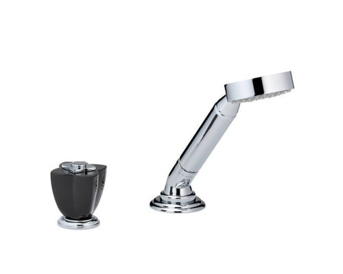 THG Petale de Cristal noir Ручной душ на борт ванны, 2 отв., цвет: хром/черный хрусталь. U6D-A02-6532/60A