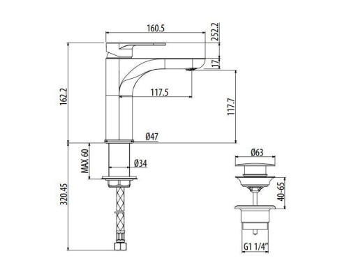 Gattoni H2Omix7000 Смеситель для раковины, на 1 отв., с донным клапаном, излив 117.5 мм, цвет: хром. 7004570C0 Gattoni H2Omix7000 Смеситель для раковины, на 1 отв., с донным клапаном, излив 117.5 мм, цвет: хром. 7004570C0