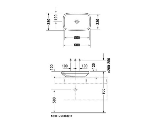 Duravit DuraStyle Раковина 60х38см., без отв., цвет: белый. 0349600000 Duravit DuraStyle Раковина 60х38см., без отв., цвет: белый. 0349600000