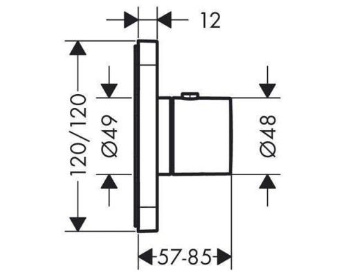Axor Citterio E, Термостат 12 x 12, скрытый монтаж, внешняя часть, цвет: хром. 36702000 Axor Citterio E, Термостат 12 x 12, скрытый монтаж, внешняя часть, цвет: хром. 36702000