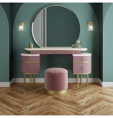DevonDevon Zelda Комплект мебели напольный, 155х45х183 см, мрамор cremo-extra, пуф, цвет: розовый/латунь. SPZELOTSAT/P ,  SOZELPVOTSAT/P ,  MOZELIPCRXOTSAT-113