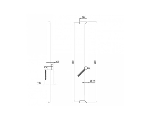 Fantini Nostromo Душевая штанга с гибким шлангом 150см., цвет: матовая натуральная сталь. 86 93 9247