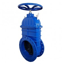 Задвижка с обрезиненным клином Tecofi VOC4241C-08 Ду600,  с мех. редуктором, штурвалом и невыдвижным штоком, чугун PN10/16. VOC4241C-08EP0600