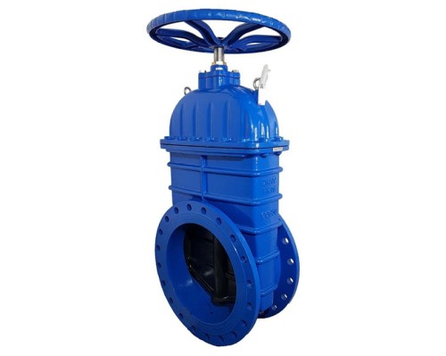 Задвижка с обрезиненным клином Tecofi VOC4241C-08 Ду600,  с мех. редуктором, штурвалом и невыдвижным штоком, чугун PN10/16. VOC4241C-08EP0600