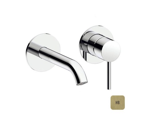 Almar Mixers Смеситель для раковины, настенный, цвет: латунь брашированная PVD. E210054.HB Almar Mixers Смеситель для раковины, настенный, цвет: латунь брашированная PVD. E210054.HB