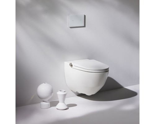 Laufen Cleanet Riva Унитаз-биде подвесной 60х39.5х40.5см, безободковый, пульт управления, с сиденьем, покрытие LCC, цвет: белый. 8.2069.1.400.000.1
