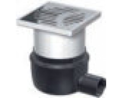 ACO 2500.05.77 EasyFlow Трап пластик с гор.вып. DN 50 в сборе с квадр.реш.150 мм, нерж.стали 25000577