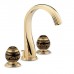 THG Marquise porcelaine noire Смеситель для раковины, 3 отв., цвет: золото/черный фарфор. A7F-F01-151