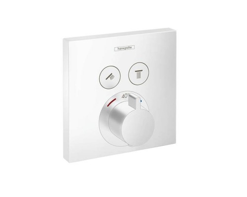 Hansgrohe ShowerSelect Термостат для душа, 2 источника, внешняя часть, цвет: белый матовый. 15763700 Hansgrohe ShowerSelect Термостат для душа, 2 источника, внешняя часть, цвет: белый матовый. 15763700