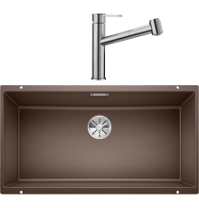 Комплект Мойка кухонная Blanco Subline 800-U кофе + Смеситель Ambis-S 523119