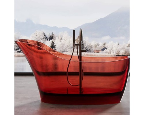 Dea Design Elegant Ванна 169x75x88см., отдельностоящая, Glasstek, прозрачная смола, цвет: pomegranate. DD8613 1690 R5 Dea Design Elegant Ванна 169x75x88см., отдельностоящая, Glasstek, прозрачная смола, цвет: pomegranate. DD8613 1690 R5