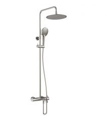 AQM8008BN Душ. сист. с терм. и изливом, Ø250, лейка 3 реж, высота 1100-1500мм, никель шлифованный AQM8008BN