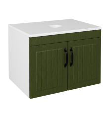 Тумба под раковину со столешницей DIWO Сочи 60 подвесная, зеленая