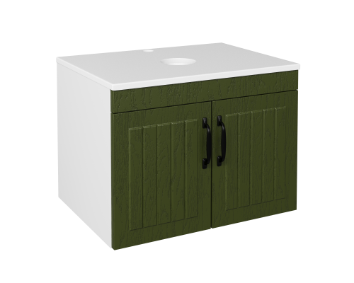 Тумба под раковину со столешницей DIWO Сочи 60 подвесная, зеленая
