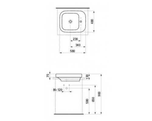 Laufen Palomba Раковина 58х48см., накладная, 1 отв., цвет: белый. 8.1380.2.000.113.1 Laufen Palomba Раковина 58х48см., накладная, 1 отв., цвет: белый. 8.1380.2.000.113.1