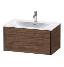 Duravit XViu Тумба подвесная 81x48x39.7см, с раковиной, 1 ящик, цвет: walnut dark/черный матовый. 2344830000,  XV40340B221