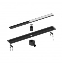 Душевой лоток TIMO Drain System 700 с двусторонней панельюplateпод плитку, Чёрный DS230207/03