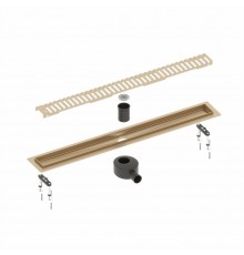 Душевой лоток TIMO Drain System 900 с вставкойlines Золото матовое DS230109/17