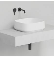 Salini Oriente Bowl Раковина накладная, 45х40.5х14см., S-Sense, декор.накладка на слив, выпуск, цвет: белый матовый. 1109102M