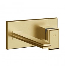 Gessi Eleganza Встраиваемый однорычажный смеситель для раковины, без донного клапана, с изливом, внешние части, цвет: шлифованное золото. 46088#087