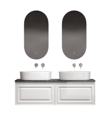 Мебель для ванной комнаты Sancos Very 140, bianco, столешница черный мрамор TT140A1, раковина CN6075