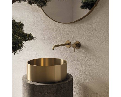 Newform X-STEEL 316 Смеситель для раковины, встраиваемый, излив: 23.9см., цвет: PVD Brushed pale gold. 69630EX.59.098 Newform X-STEEL 316 Смеситель для раковины, встраиваемый, излив: 23.9см., цвет: PVD Brushed pale gold. 69630EX.59.098