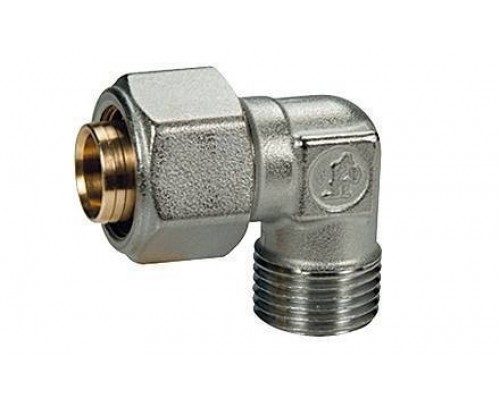 Угольник, Giacomini, R562AM, 90°, Н, 3/4, 16 x 2, латунь, хромированный, для труб GIACOTHERM, GIACOFLEX и многослойных