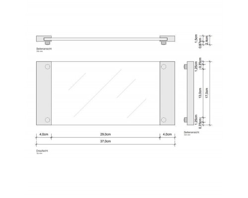 Decor Walther Classic Tab 37 Лоток универсальный 37x17см, прозрачное стекло, настольный, цвет: золото. 0848822