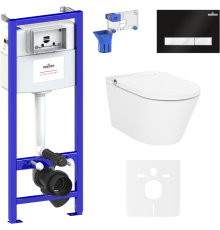 Комплект Lavinia Boho Унитаз подвесной Smart V-Clean 3359102R с микролифтом + Инсталляция RelFix 38010010 + Кнопка RelFix 38050601 + Дозатор RelFix 38040010