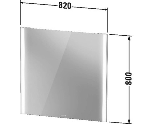 Duravit XViu Зеркало с подсветкой 82x80см, сенсорное управление, цвет: черный матовый. XV70320B2B2