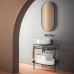 Artceram Flair 3.0 Металлическая консоль с раковиной, 85х46х75.5см., напольная, с выдвижным ящиком и мраморной столешницей, цвет: moka/белый матовый. COL001 05 00, ACA067 56, ACM037 05, TFA009 91