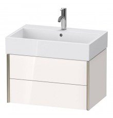 Duravit XViu Тумба подвесная 68.4x45.4x39.7см, с раковиной, 2 ящика, цвет: белый глянцевый/champagne matt. 2350700000,  XV43350B122