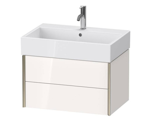 Duravit XViu Тумба подвесная 68.4x45.4x39.7см, с раковиной, 2 ящика, цвет: белый глянцевый/champagne matt. 2350700000,  XV43350B122