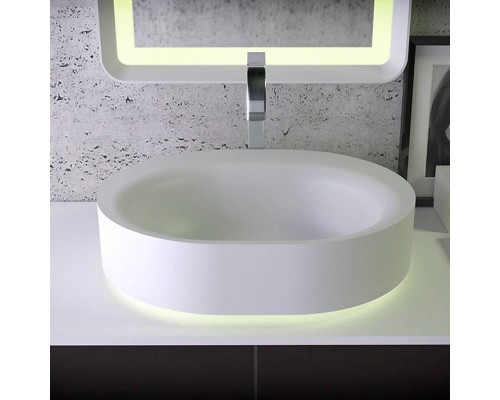 KNIEF Moon Раковина 55х45х16 см, без отв., накладная, с LED подсветкой, цвет: белый матовый. 0600-032-01 KNIEF Moon Раковина 55х45х16 см, без отв., накладная, с LED подсветкой, цвет: белый матовый. 0600-032-01