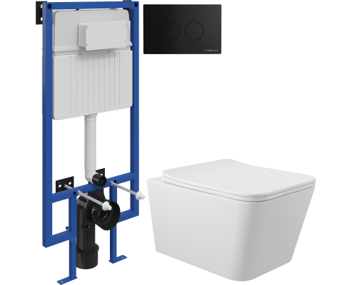 Комплект Унитаз подвесной Aqueduto Macio MAC0120 безободковый, с микролифтом, белый матовый + Инсталляция STWORKI + Кнопка Хельсинки 500471 черная матовая Комплект Унитаз подвесной Aqueduto Macio MAC0120 безободковый, с микролифтом, белый матовый + Инсталляция STWORKI + Кнопка Хельсинки 500471 черная матовая