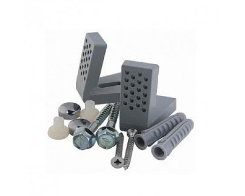 SIMAS Комплект горизонтальных крепежей для унитаза/биде с колпачками цвета хром и белый. F88