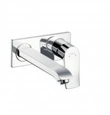 Hansgrohe Metris Настенный смеситель для раковины, однорычажный, излив: 23.7см., внешняя часть, цвет: хром. 31086000