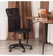 Компьютерное кресло TetChair Start кожзам черный 36-6, ткань черная W-11