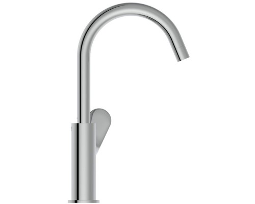 Ideal Standard Ceralife O Смеситель для раковины H21.5см., на 1 отв., с поворотным изливом, без донного клапана, цвет: хром. BE015AA
