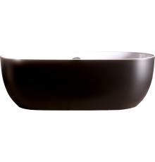 Акриловая ванна Grossman GR-2501MB 170x80 см, отдельностоящая, овальная, с каркасом, со сливом-переливом, черная, матовая