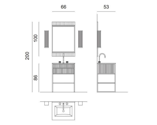 Oasis Academy Композиция №22 Комплект мебели напольный, 66х53хh200см, цвет: glossy Bianco/ribbed decoration/хром. Oasis Academy Композиция №22 Комплект мебели напольный, 66х53хh200см, цвет: glossy Bianco/ribbed decoration/хром.