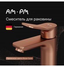 Смеситель для раковины AM.PM X-Joy F85A02144 розовое золото